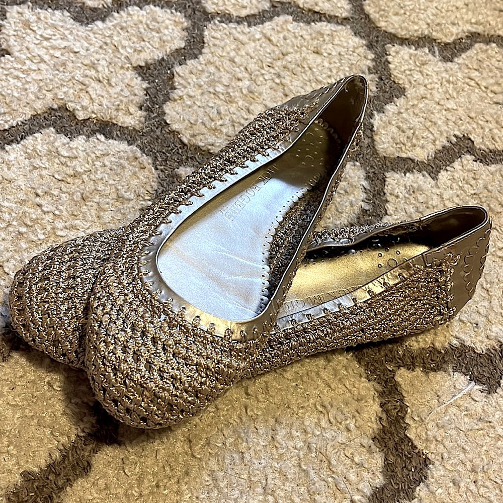 Gold Jack Rogers ballet slippers, flats. - Picture 2 of 7